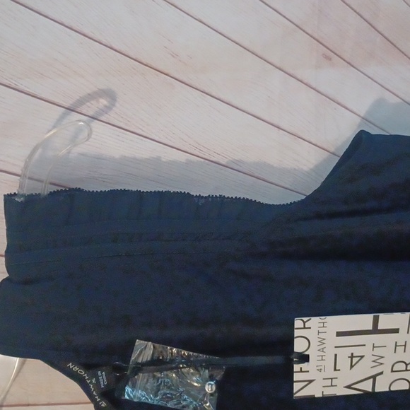 41 Hawthorne Navy Blue Blouse Ruffle Sheer Trim - Picture 3 of 4